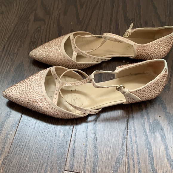 Zara Rhinestone Caged Pointy Toe Flats - Picture 3 of 8